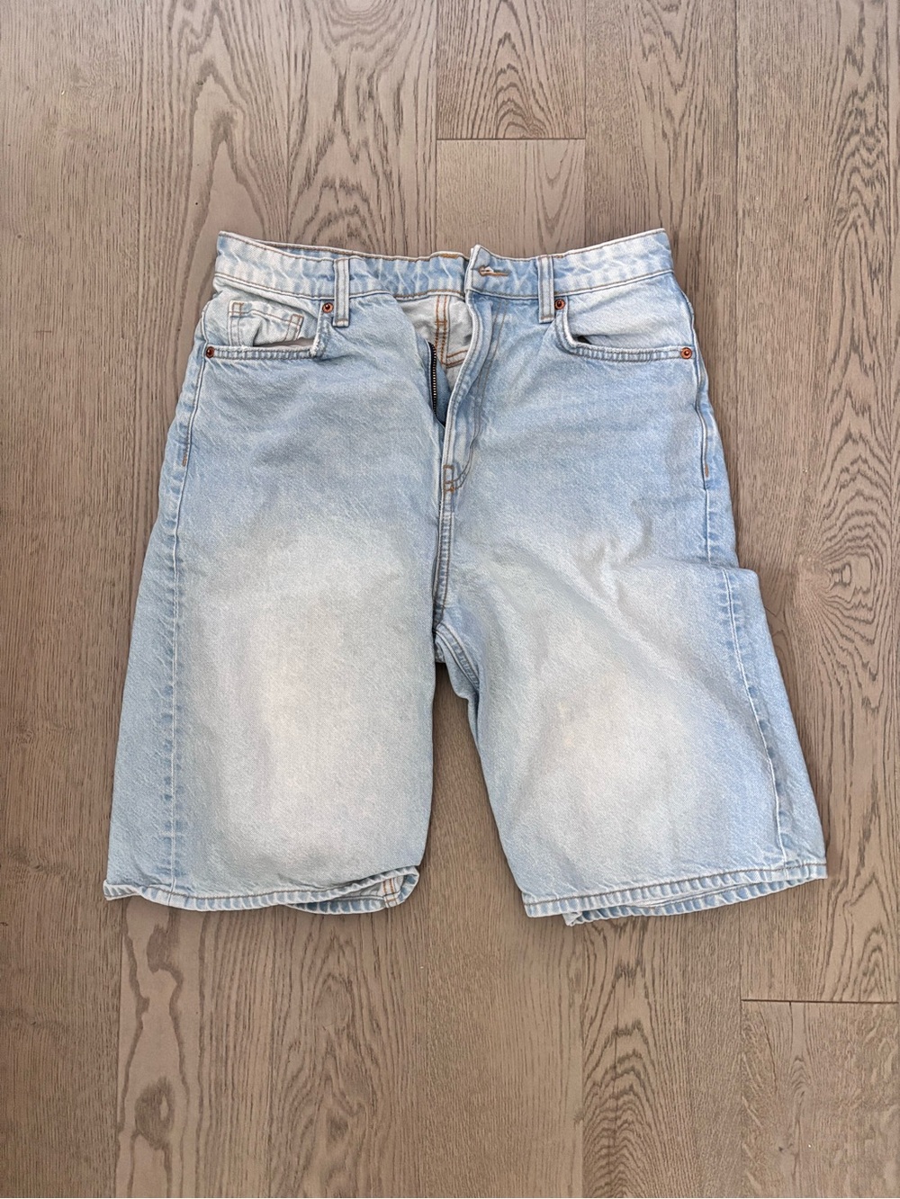 H&M Light Blue Denim Bermuda Shorts